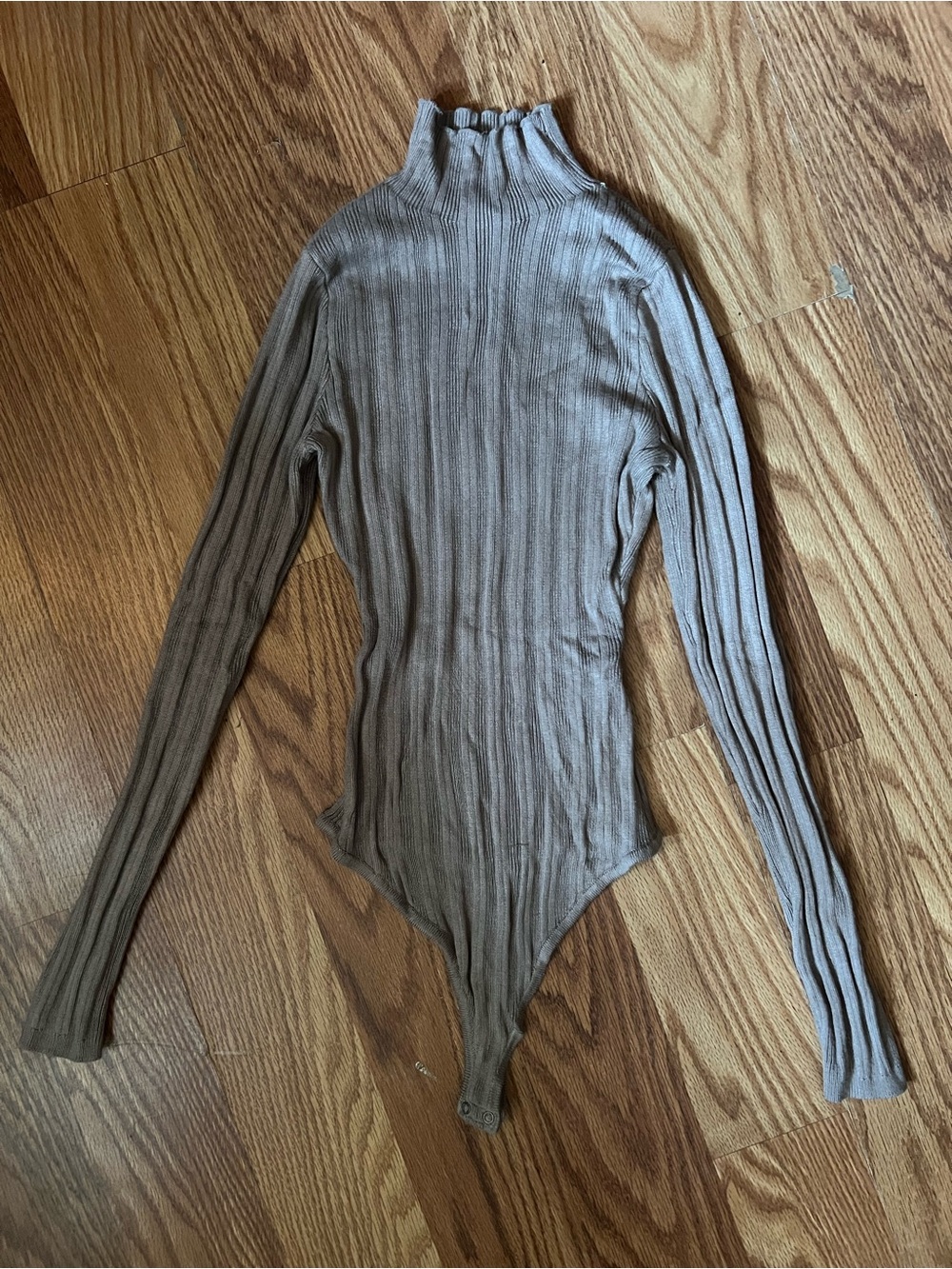 Abercrombie & Fitch Taupe Turtleneck Bodysuit
